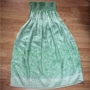 Floral Sage Green Maxi Skirt
